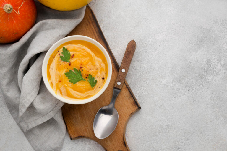 Caldo de Abóbora com Poucas Calorias e Muito Sabor